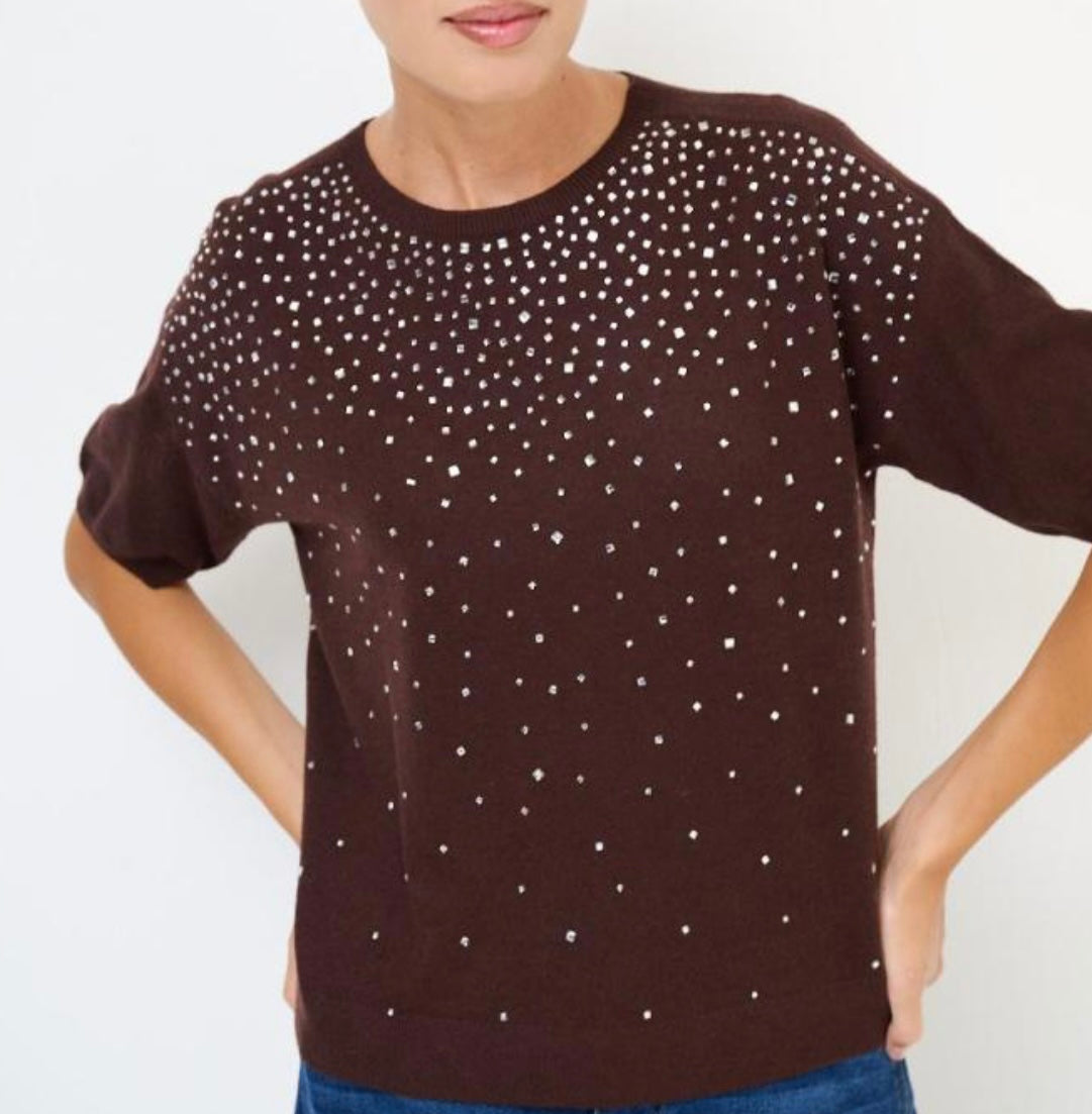 STRICKTOP GLAM STUDS – SCHOKO