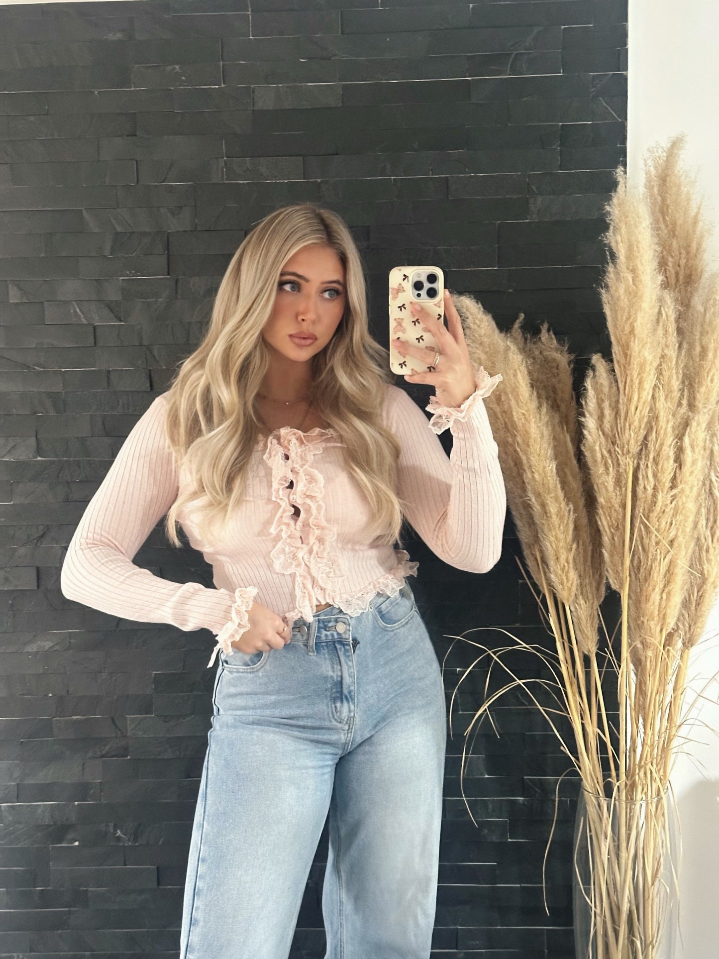 STRICKCARDIGAN GIRLY LACE ROSA