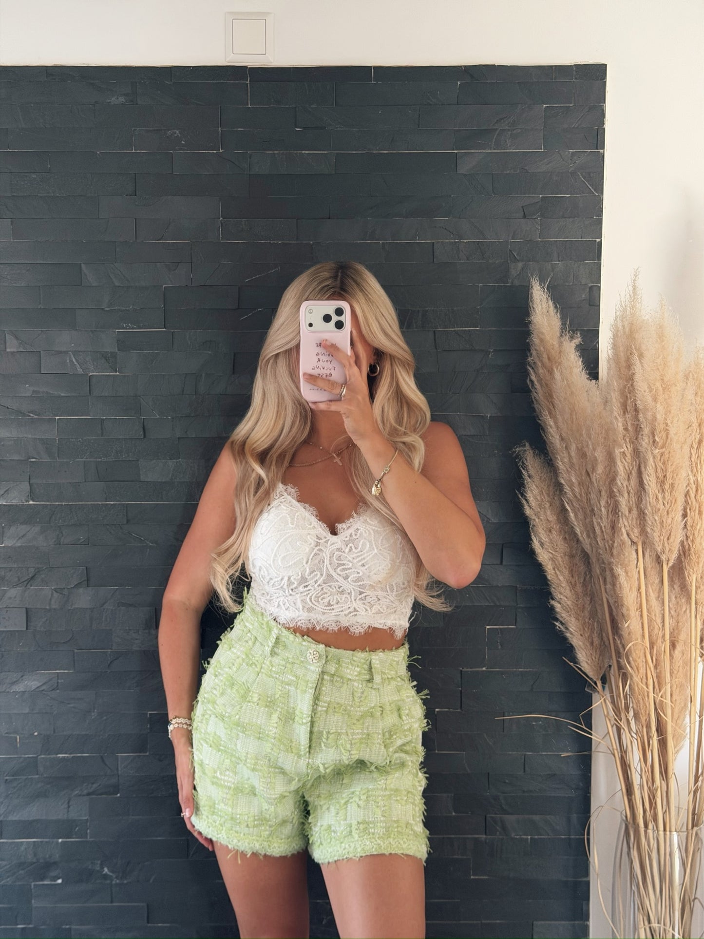 TWEED SHORTS FRANSEN LIME