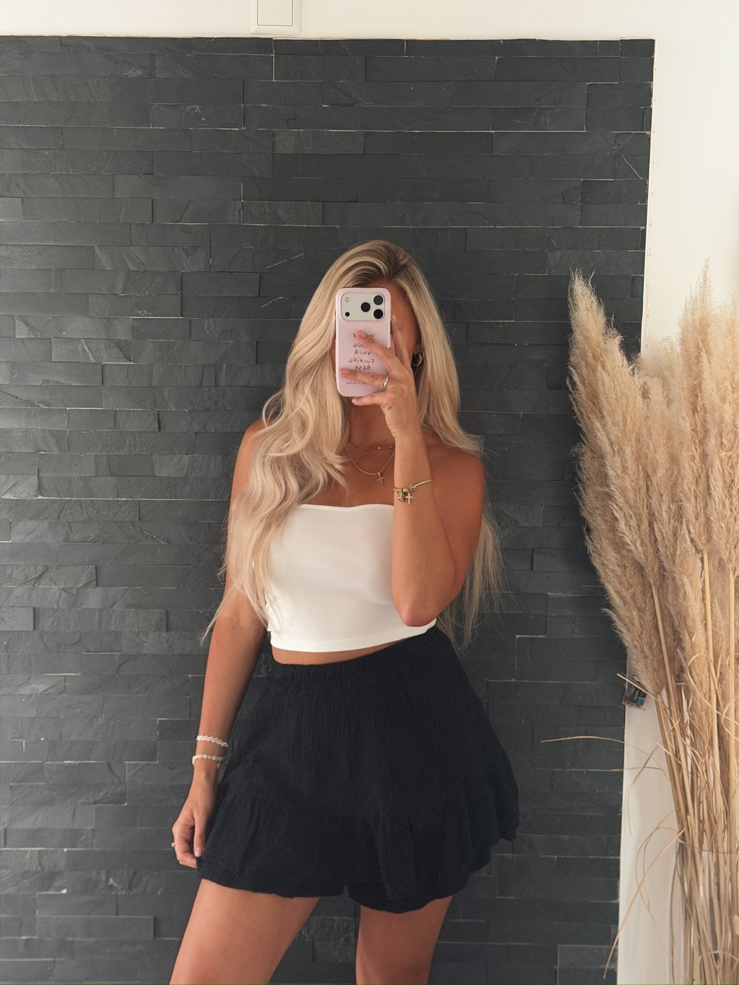 MUSSELIN HOSENROCK BLOOM SCHWARZ