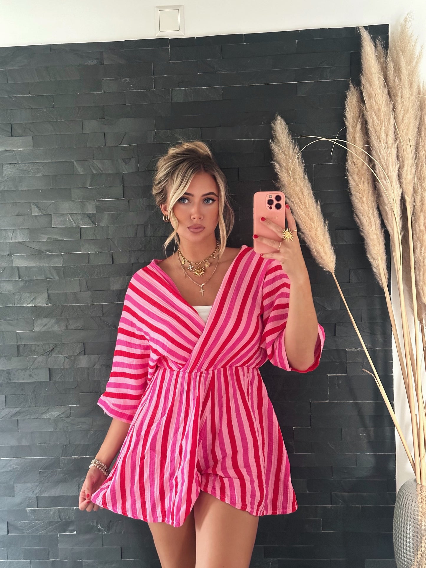 MUSSELIN JUMPSUIT CANDY STRIPES