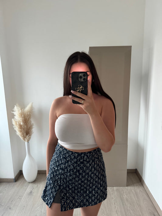 SKORT DENIM PAILLETTEN