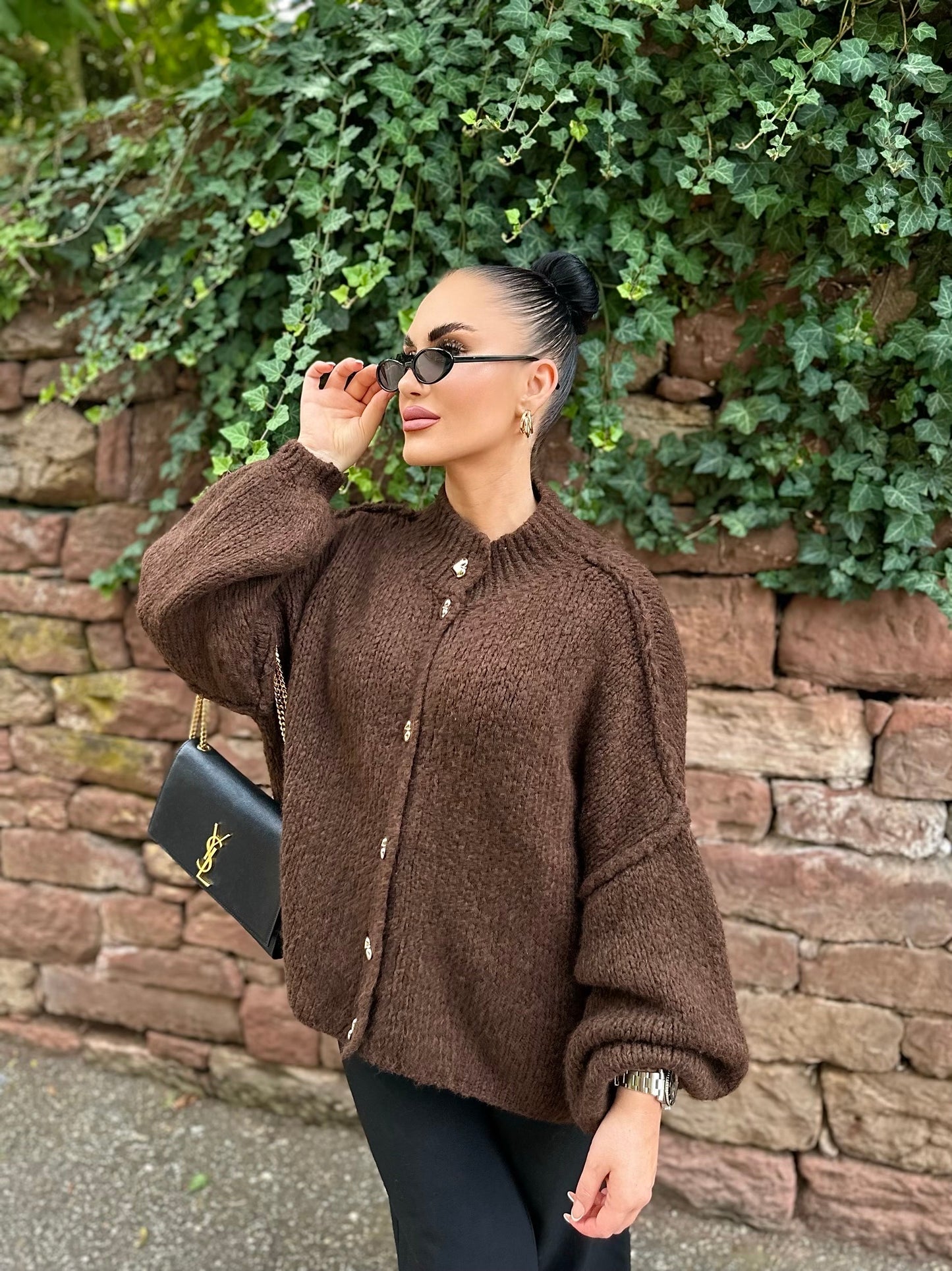 CARDIGAN AMALFI LOVE –SCHOKOBRAUN