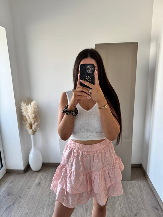 HOSENROCK MIT STICKEREIEN ROSA