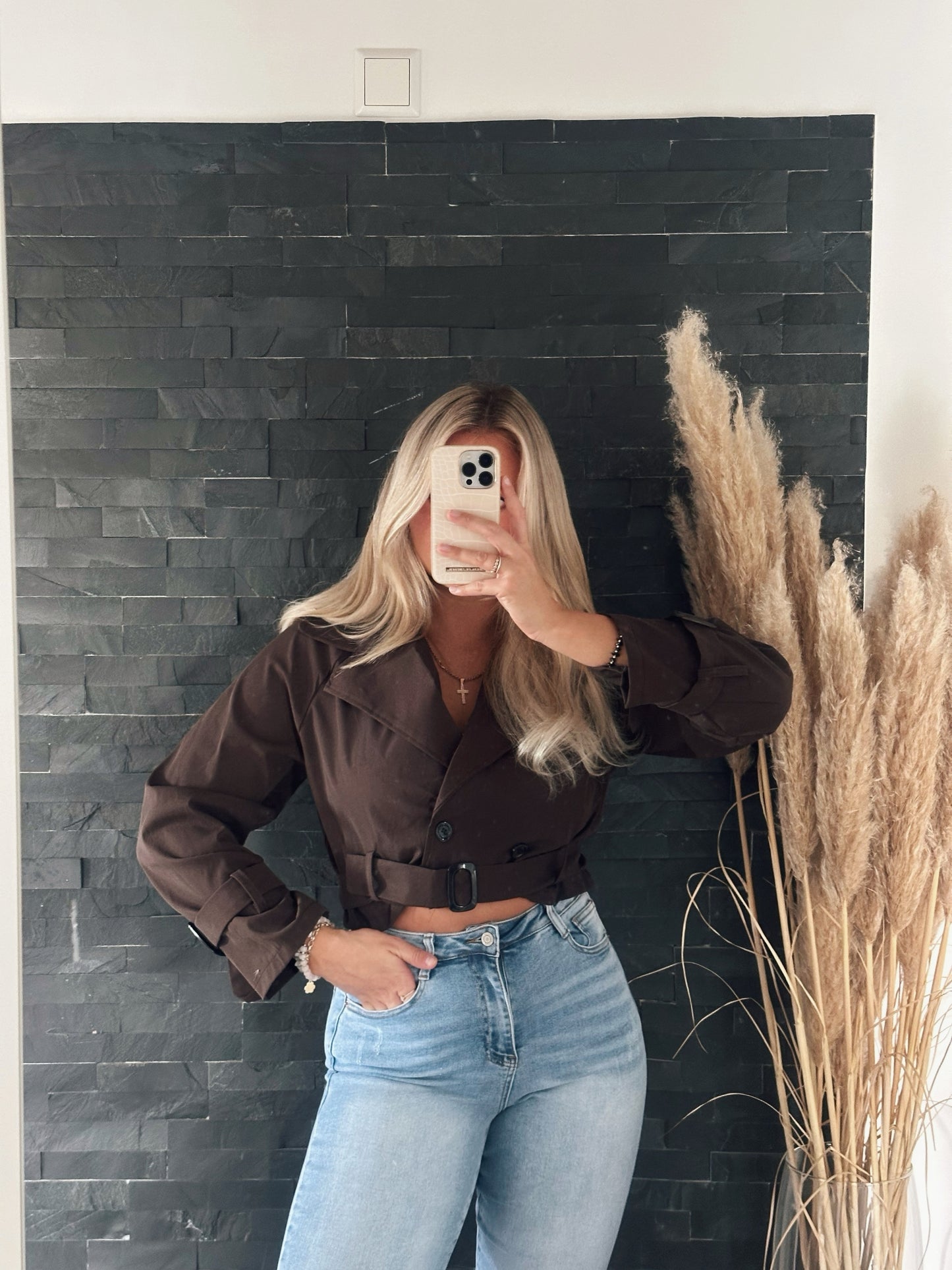 TRENCHCOAT CROPPED CLASSIC MOCHA