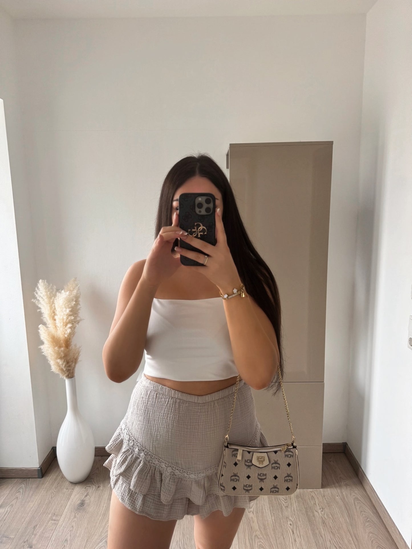 MUSSELIN SHORTS VOLANT BEIGE