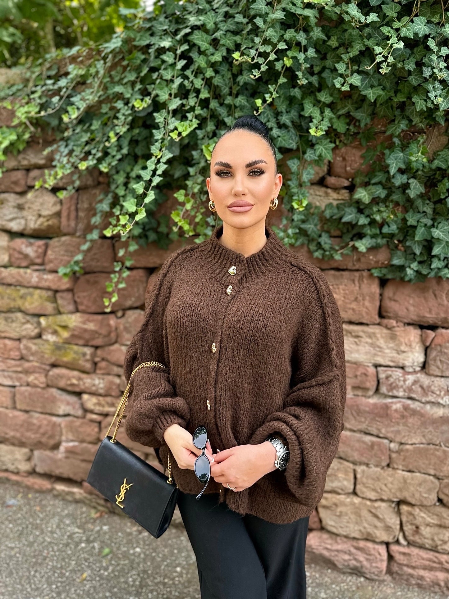 CARDIGAN AMALFI LOVE –SCHOKOBRAUN
