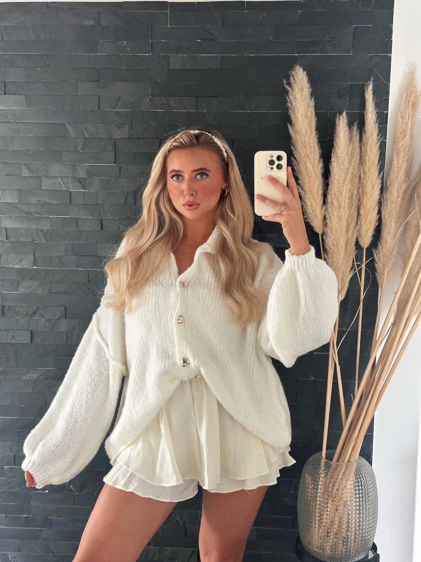 CARDIGAN AMALFI LOVE – CREMEWEISS