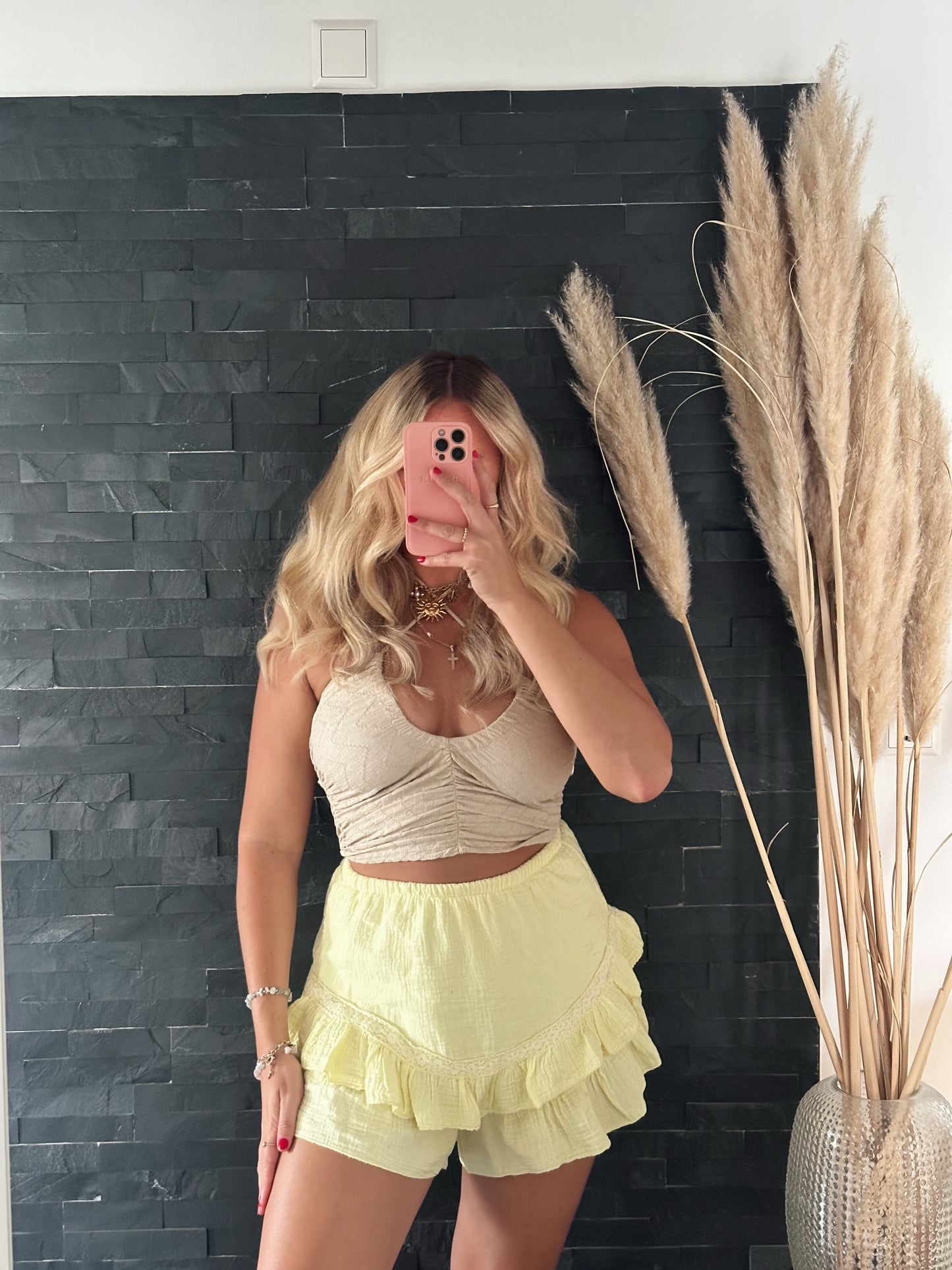 MUSSELIN SHORTS VOLANT BUTTER YELLOW