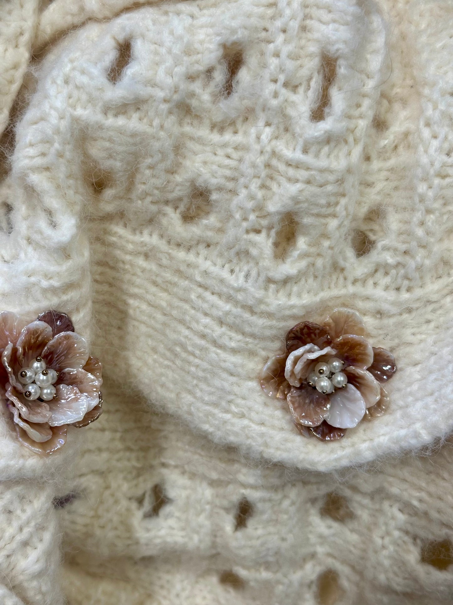 CARDIGAN FLOWER BEIGE