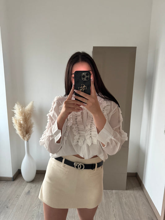 SKORT IN BEIGE MIT GÜRTEL