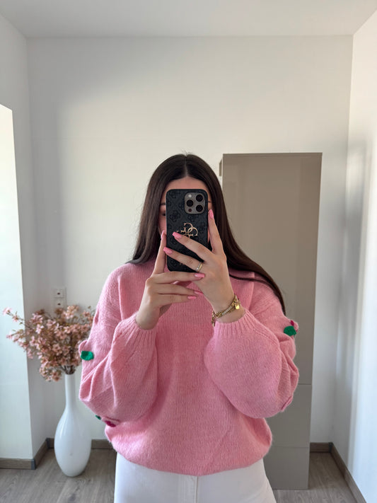 PULLOVER MIT ROSEN DETAILS