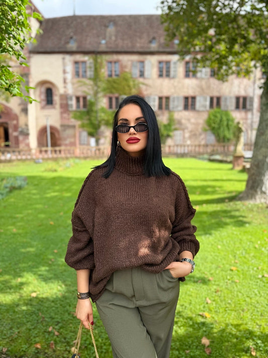 PULLOVER COZY OVERSIZE SCHOKO