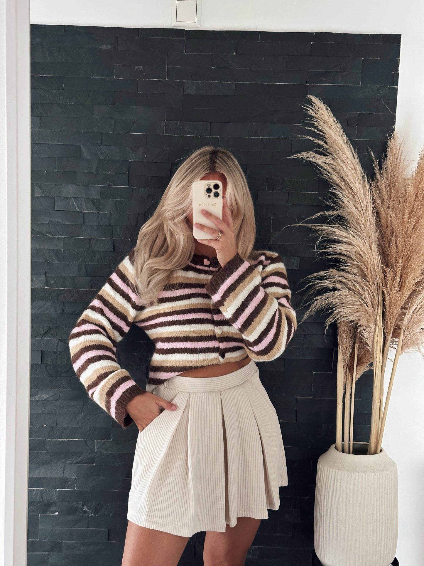 CARDIGAN HEART BUTTON STRIPES