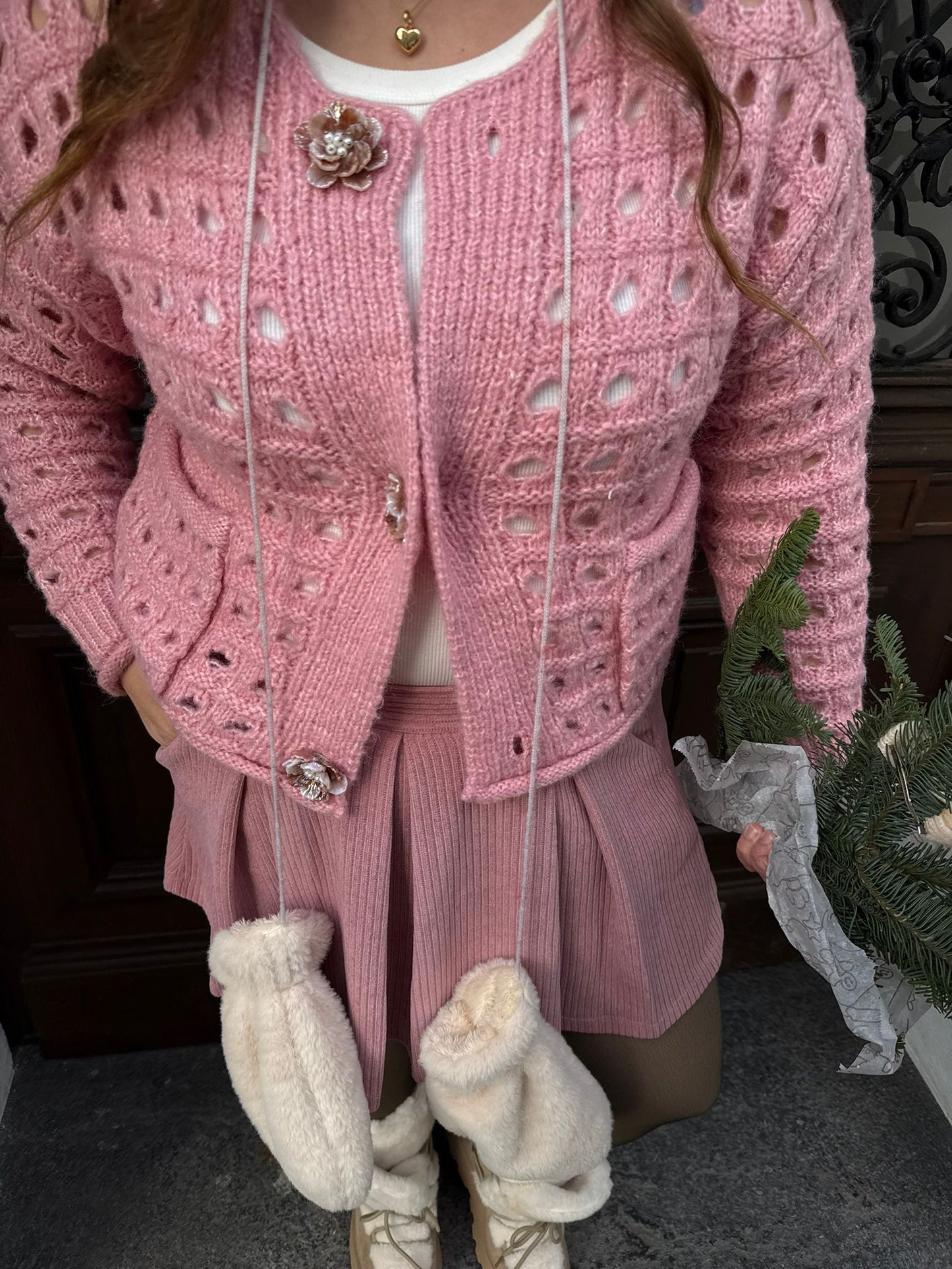 CARDIGAN FLOWER ROSA