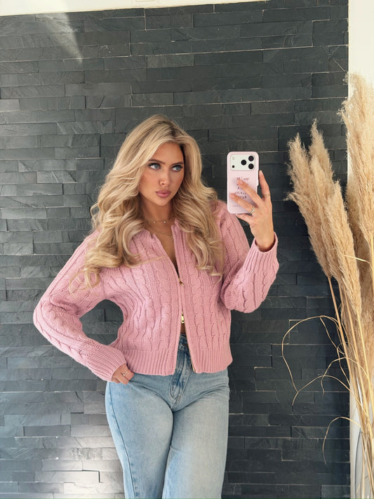 STRICKJACKE ROSENHERZ ZIPPER