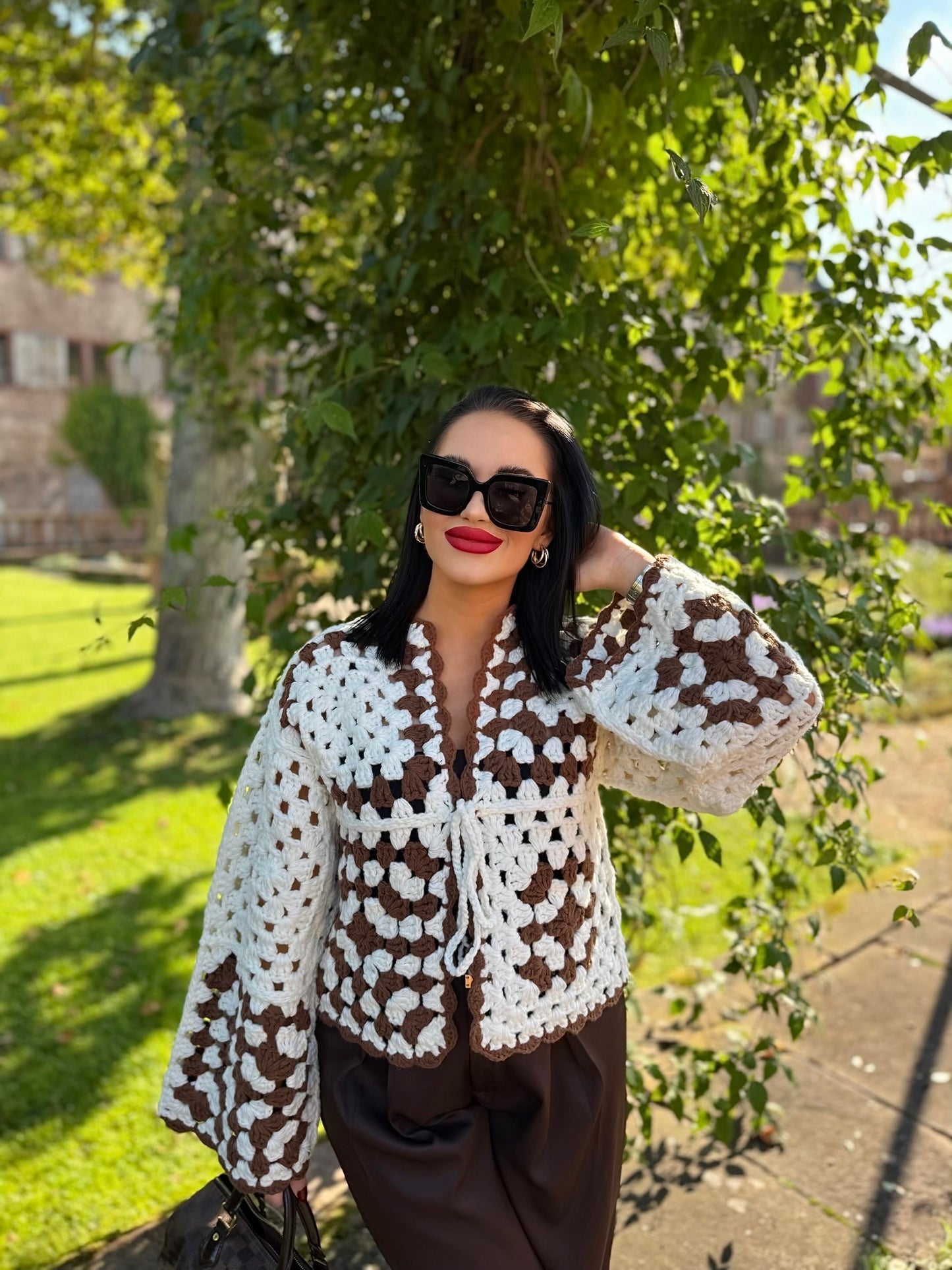 CARDIGAN CROCHET BROWN