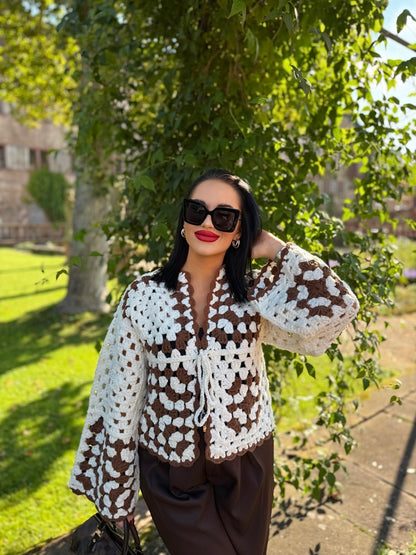 CARDIGAN CROCHET BROWN