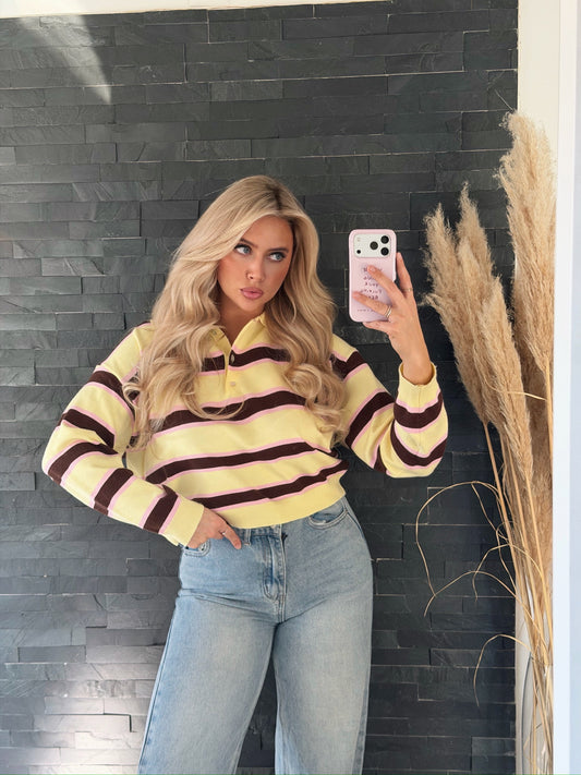 PULLOVER POLO STREIFEN SUGAR