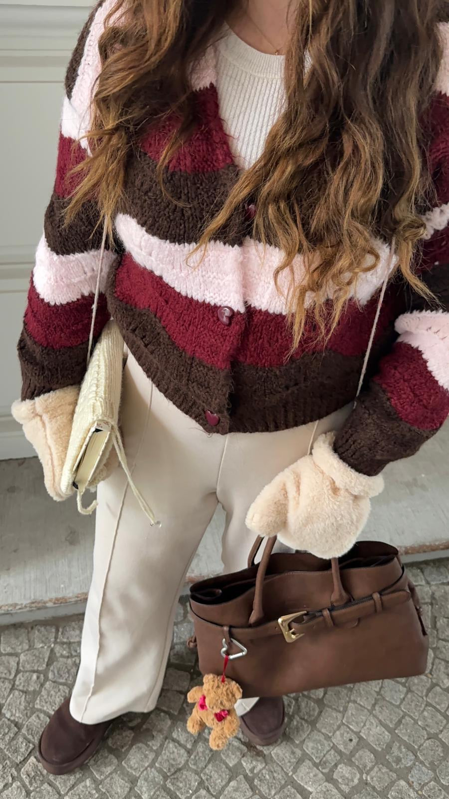 STRICKCARDIGAN HEART STRIPES