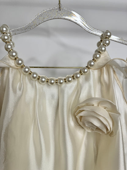 SATIN BLOUSE ROSE CREAM