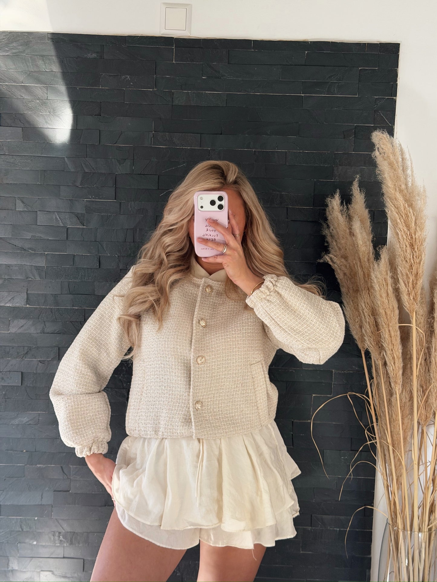 TWEEDJACKE PERLENZAUBER BEIGE