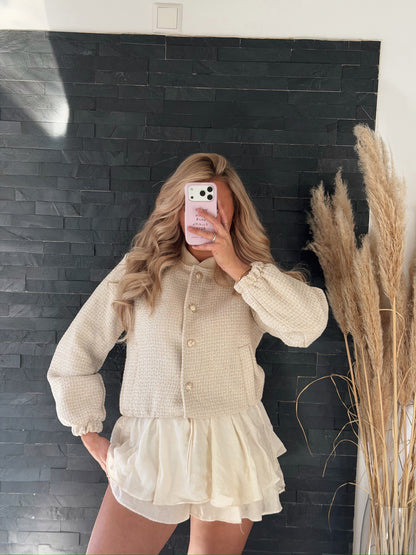 TWEEDJACKE PERLENZAUBER BEIGE