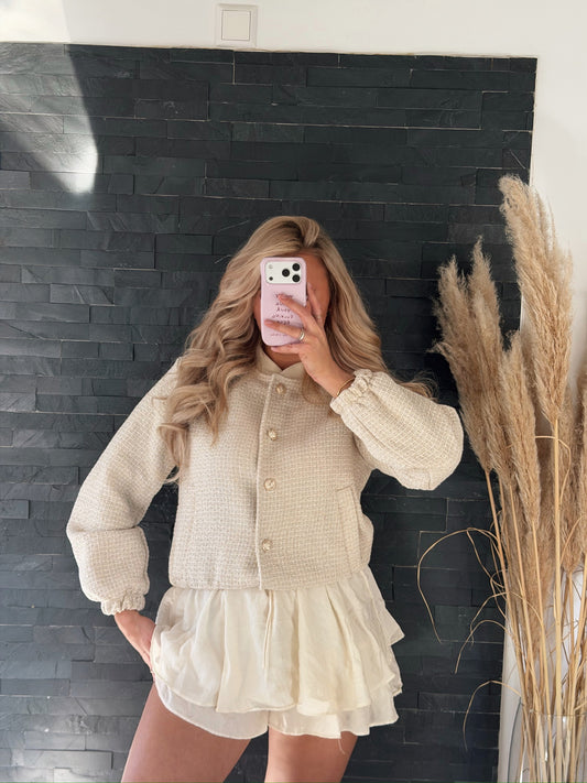 TWEEDJACKE PERLENZAUBER BEIGE