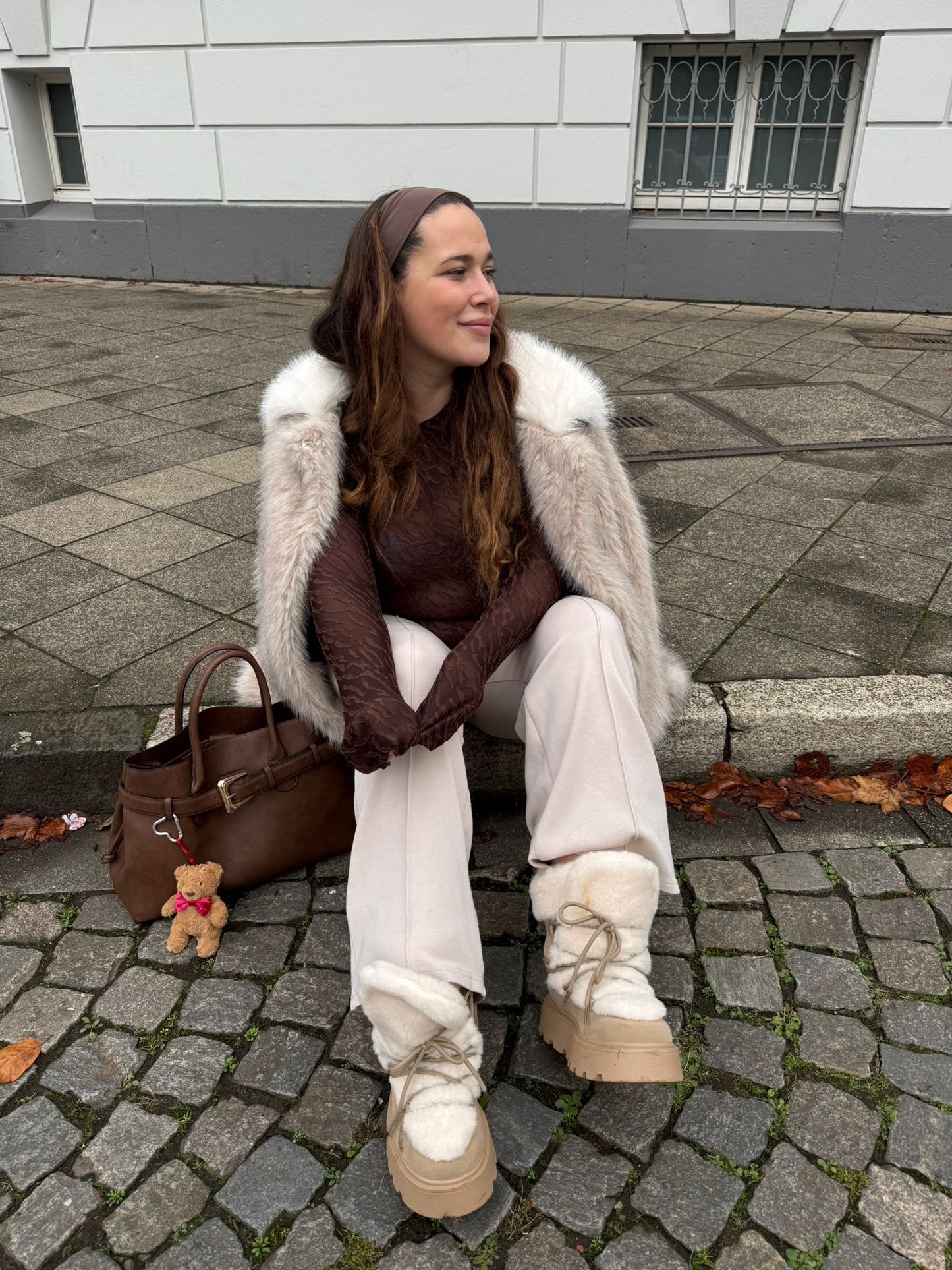 MESH TOP VELVET TOUCH BROWN