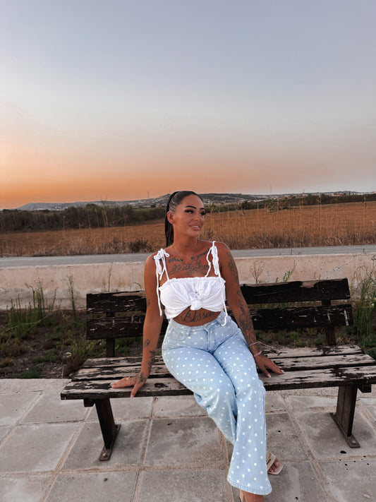 WIDE LEG JEANS POLKA DOTS