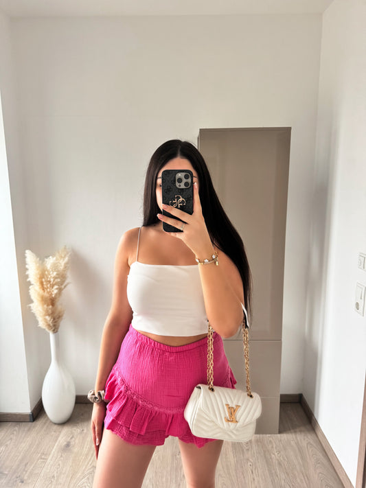 MUSSELIN SHORTS VOLANT PINK