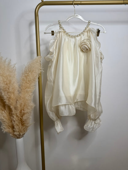SATIN BLOUSE ROSE CREAM