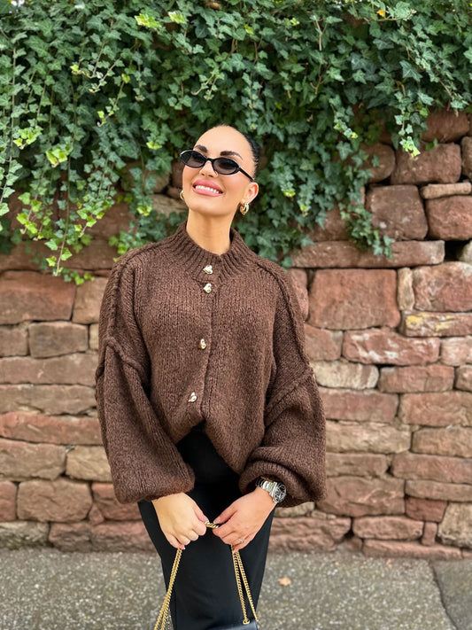 CARDIGAN AMALFI LOVE –SCHOKOBRAUN