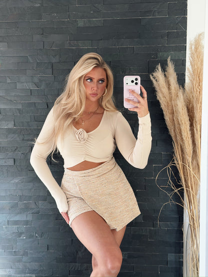 CROP TOP LUNA ROSE BEIGE