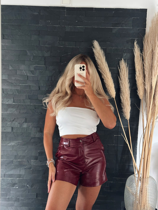 SHORTS GLOSSY BORDEAUX