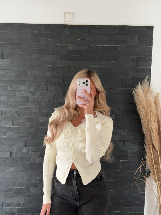 CARDIGAN FLOWER PEARL