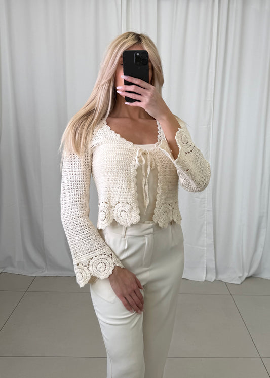 CARDIGAN CROCHET CREAM