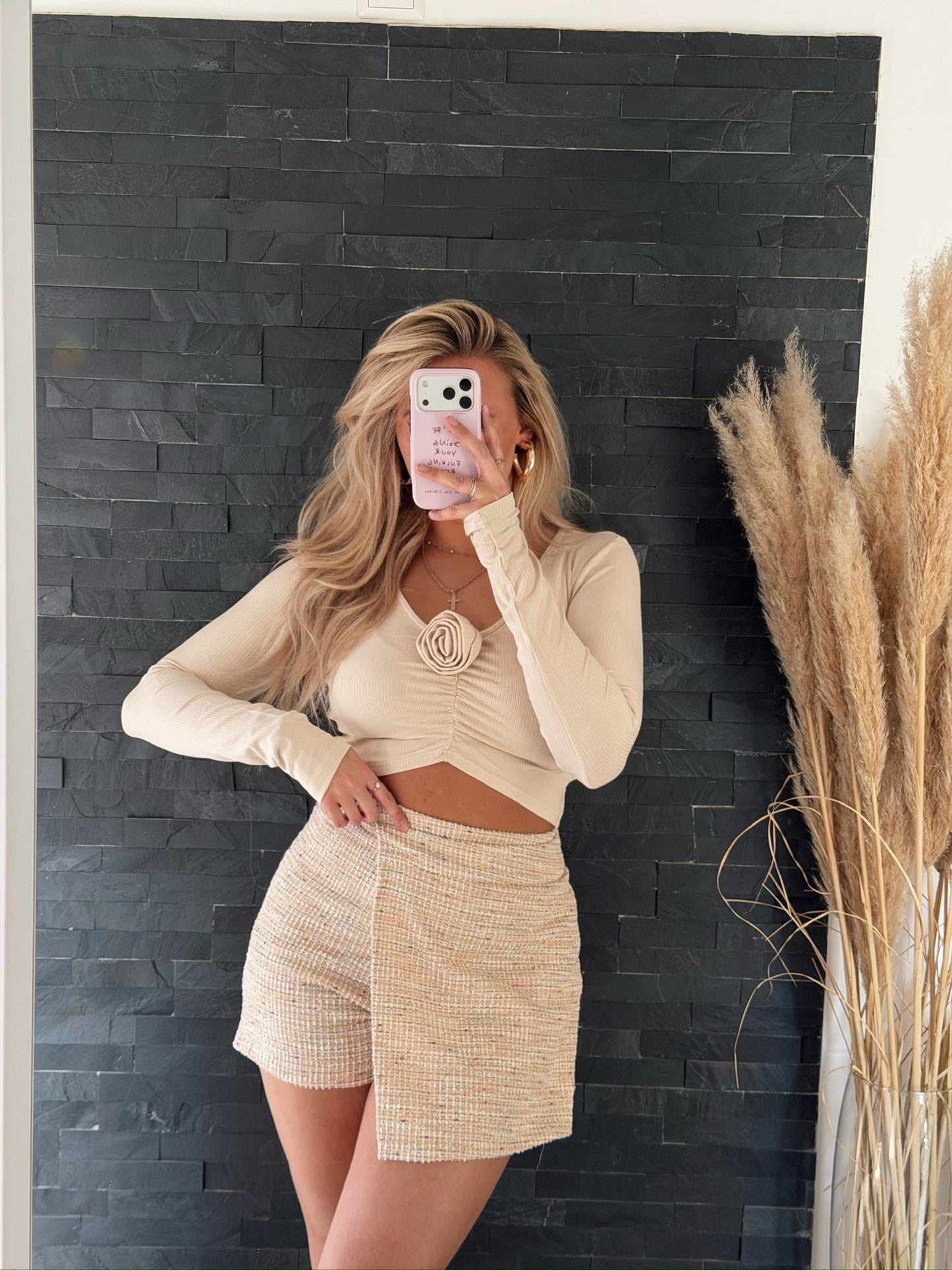 CROP TOP LUNA ROSE BEIGE