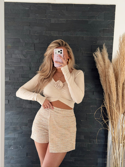 CROP TOP LUNA ROSE BEIGE