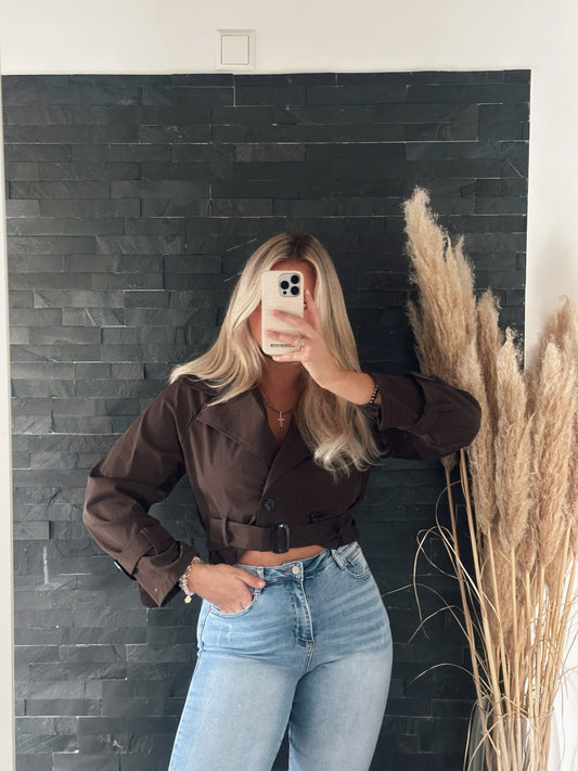 TRENCHCOAT CROPPED CLASSIC MOCHA