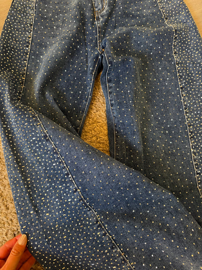 JEANS GLAM BLUE STRASS
