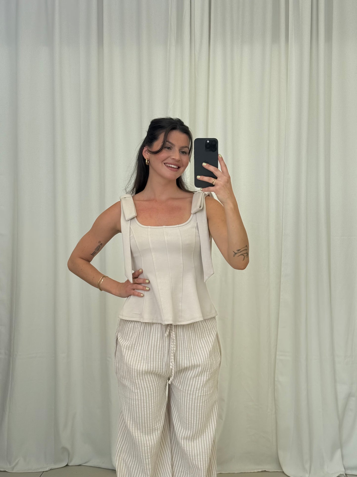 TOP ZIRA CORSAGE BEIGE