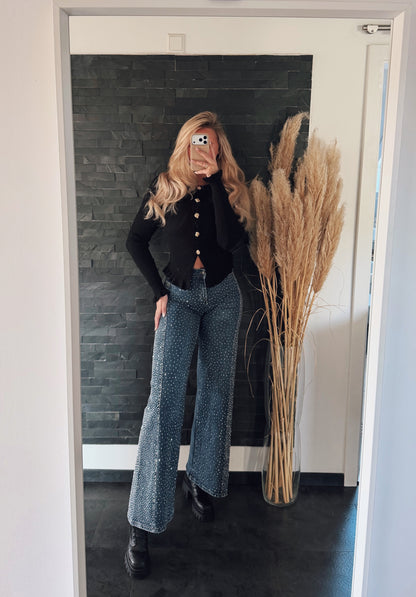 JEANS GLAM BLUE STRASS