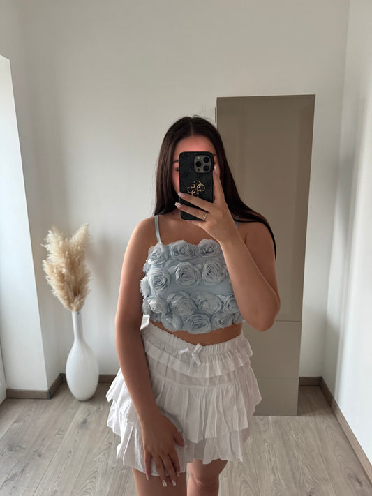 TOP WITH ROSES BLUE