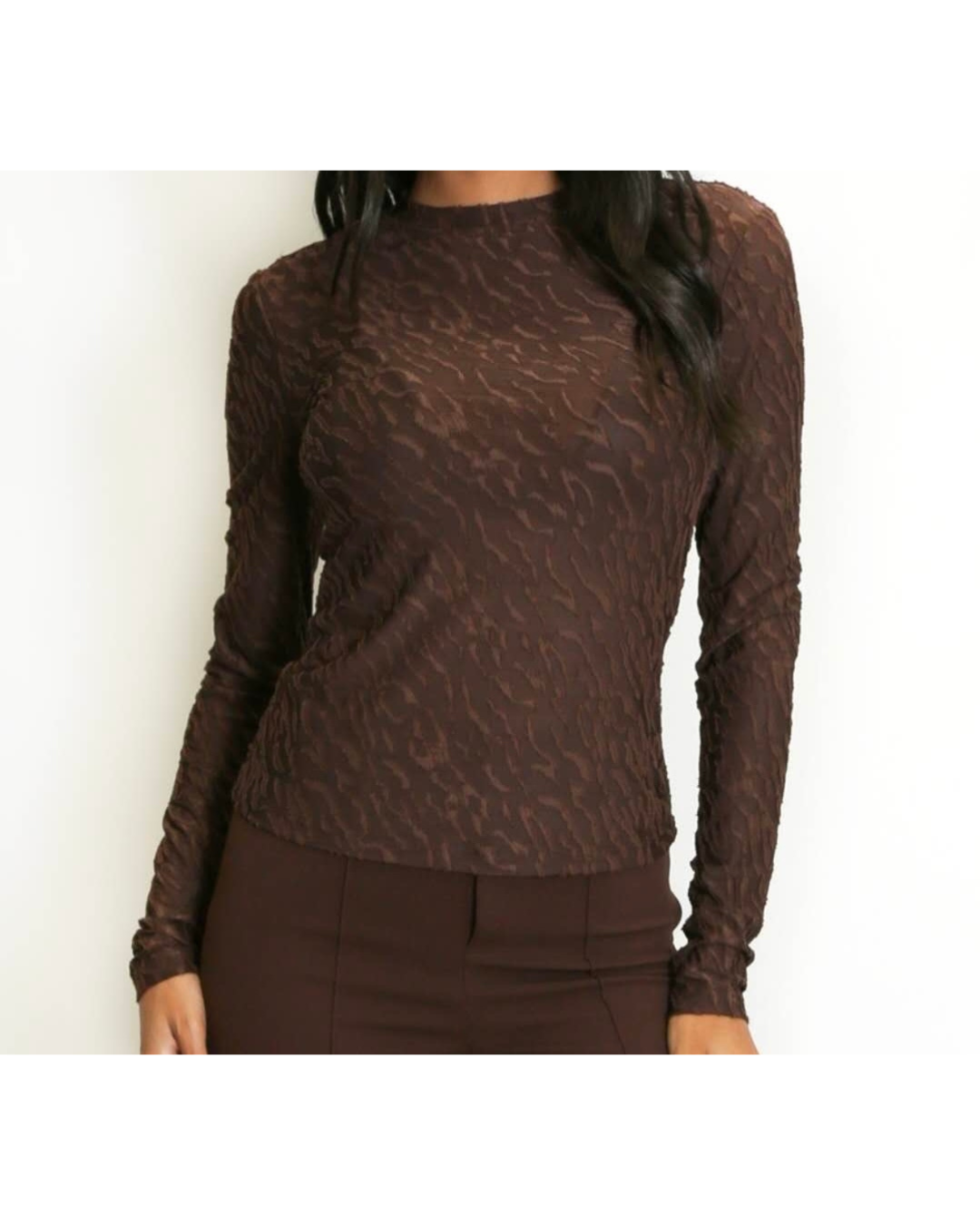 MESH TOP VELVET TOUCH BROWN