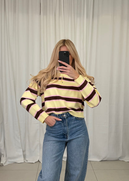 PULLOVER POLO STREIFEN SUGAR