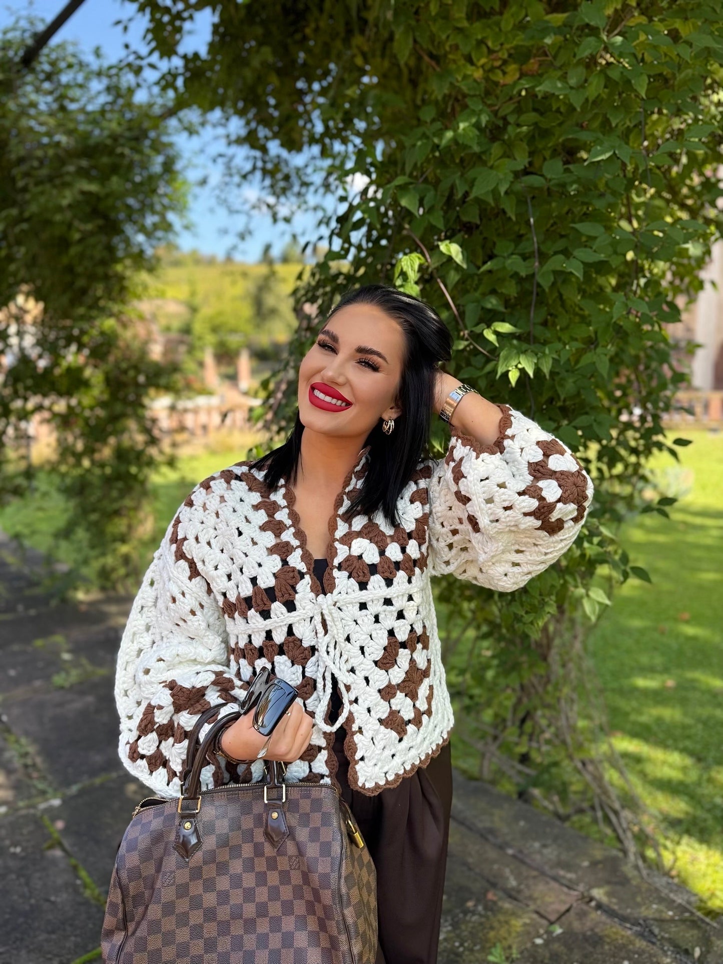 CARDIGAN CROCHET BROWN
