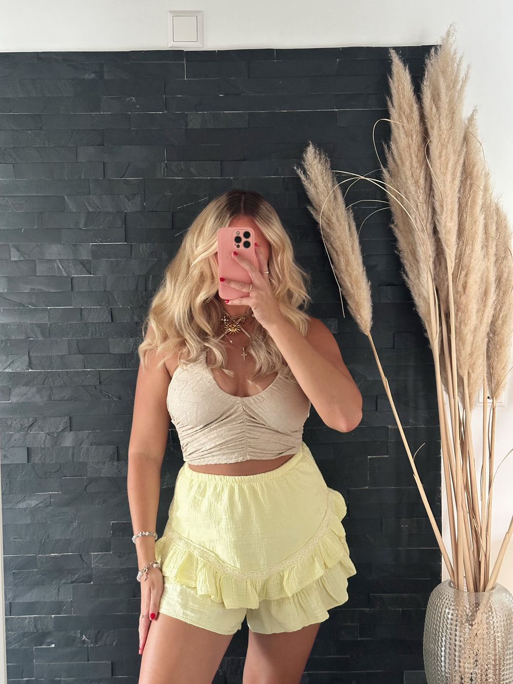 MUSSELIN SHORTS VOLANT BUTTER YELLOW
