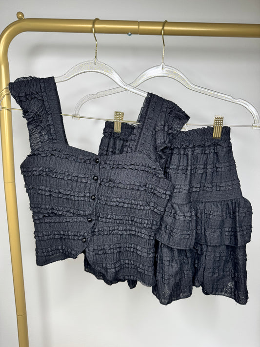 SET CUTIE MIT SPITZE SCHWARZ