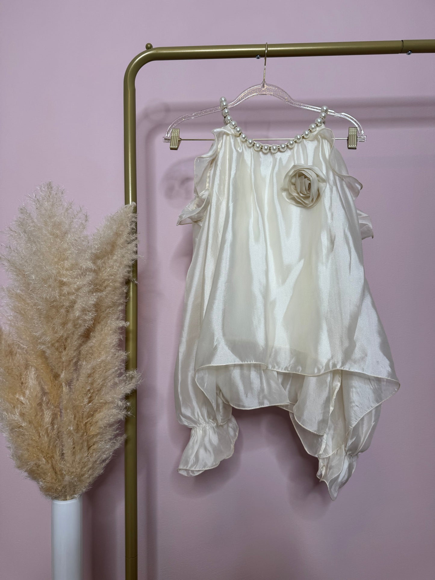 SATIN BLOUSE ROSE CREAM